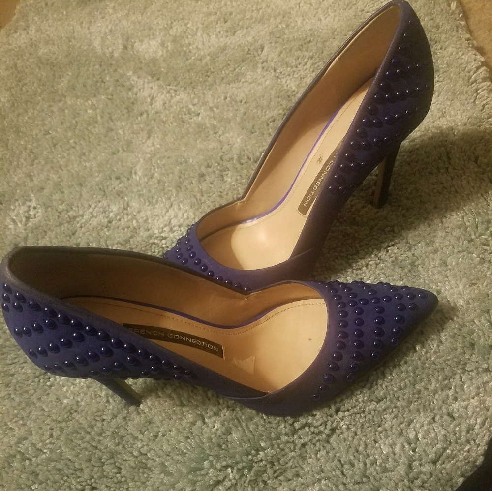 French Connection blue high heel pump